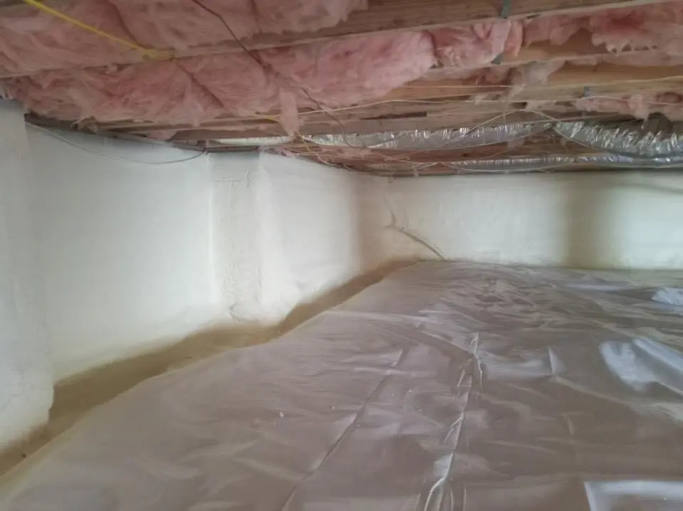 Crawl space encapsulation with closed-cell spray foam for Attic Insulation in Olive Branch